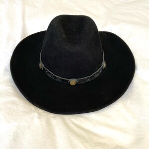 Twister Dakota Wool Felt Cowboy Hat Size M Black Western Southwestern Rodeo Rope